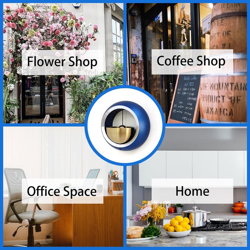 Cizenal Shopkeepers Bell for Door Opening, Door Chime for Business When Entering, Easy to Install Magnetic Doorbell, Unique Business Decorations and Entrance Hanging Decorations- Creative Gift (Blue) - Image 2